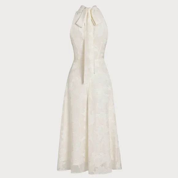 Rihoas Beige Halter Floral Midi Dresses - Picture 7 of 9